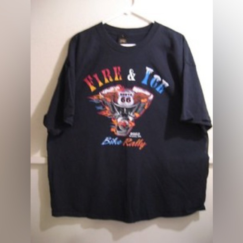 mens FIRE & ICE 2007 BIKE RALLY, GRANTS, NM tshirt 2-sided size xxl